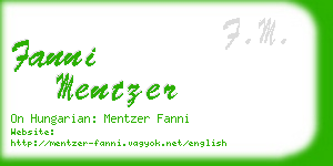 fanni mentzer business card